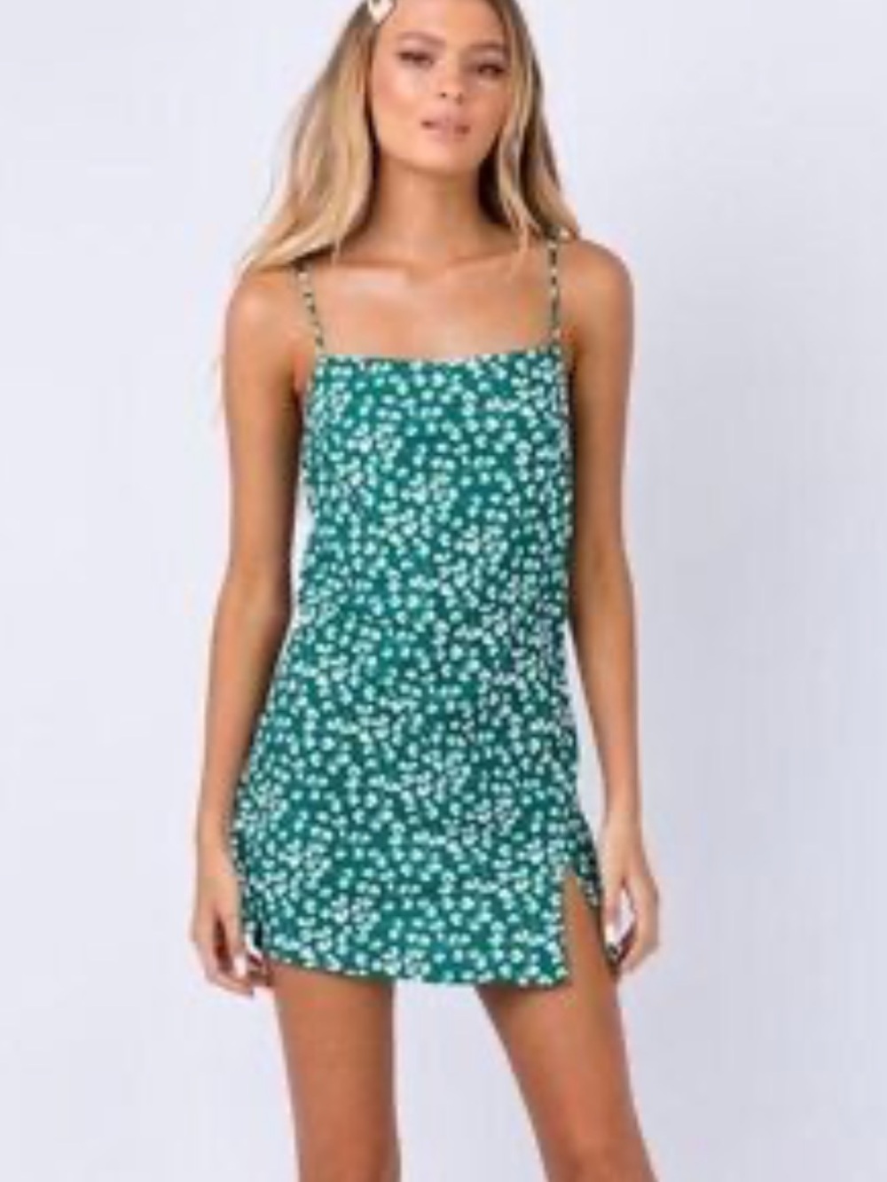 Princess Polly Jade Basin Green and White Floral Mini Dress Size 6 - Picture 11 of 11